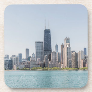 Posavasos Esquina De Chicago Con El Lago Michigan