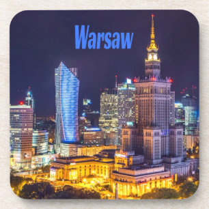 Posavasos Esquina nocturna de Varsovia Polonia