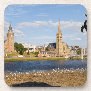 Posavasos Esquina y río de la pintoresca ciudad de Inverness