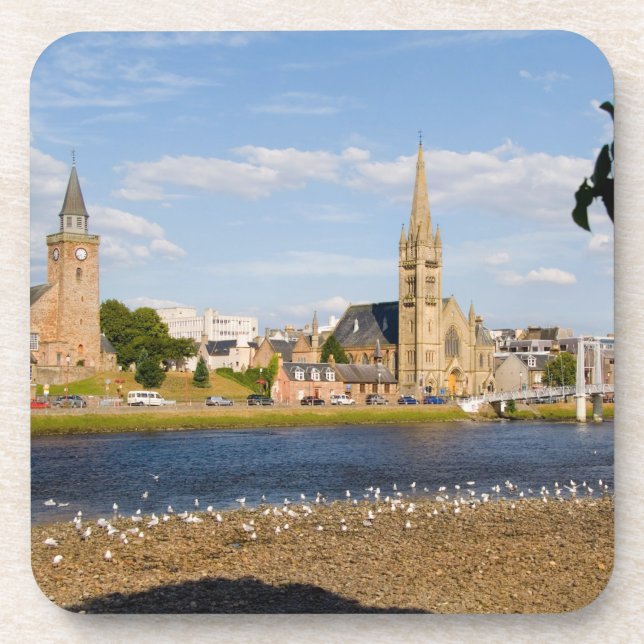 Posavasos Esquina y río de la pintoresca ciudad de Inverness (Frente)