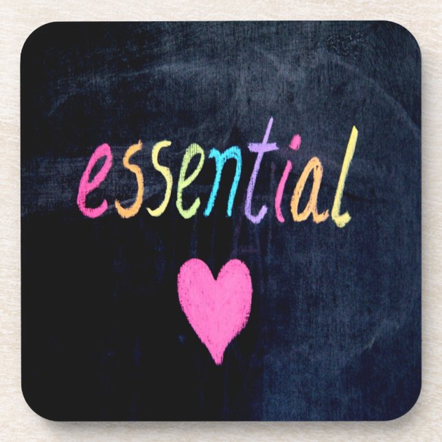 Posavasos Essential Worker Support Heart on Chalk Board (Frente)