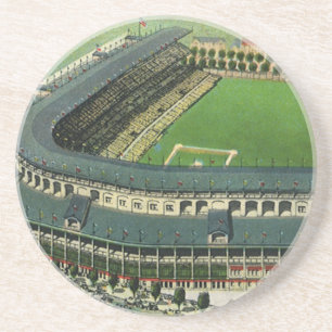 Posavasos Estadio de béisbol de deportes vintage, vista aére
