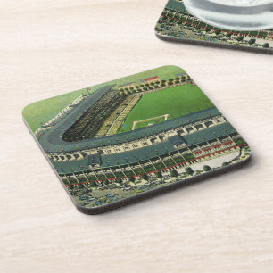 Posavasos Estadio de béisbol de deportes vintage, vista aére