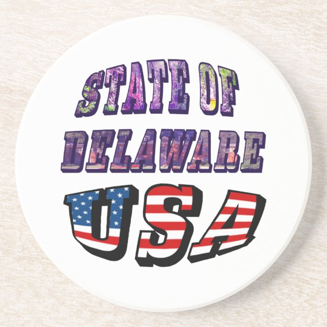 Posavasos Estado de la imagen de Delaware y el texto de la b (Frente)