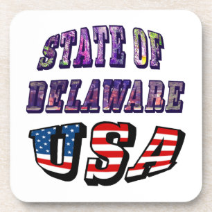 Posavasos Estado de la imagen de Delaware y el texto de la b