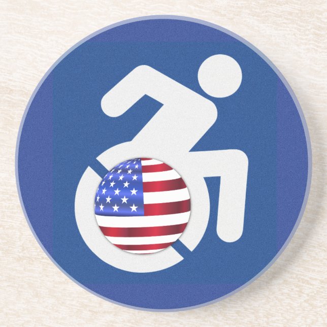 Posavasos Estados Unidos con discapacidad, (Frente)