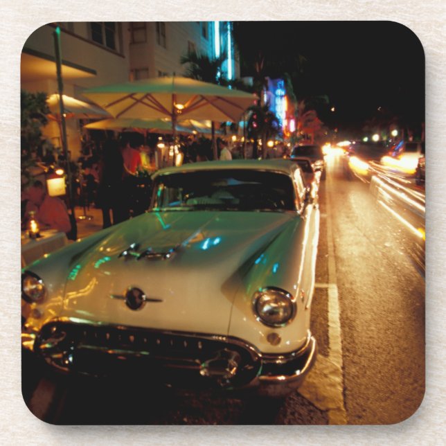 Posavasos Estados Unidos, FL, Miami, South Beach por la noch (Frente)