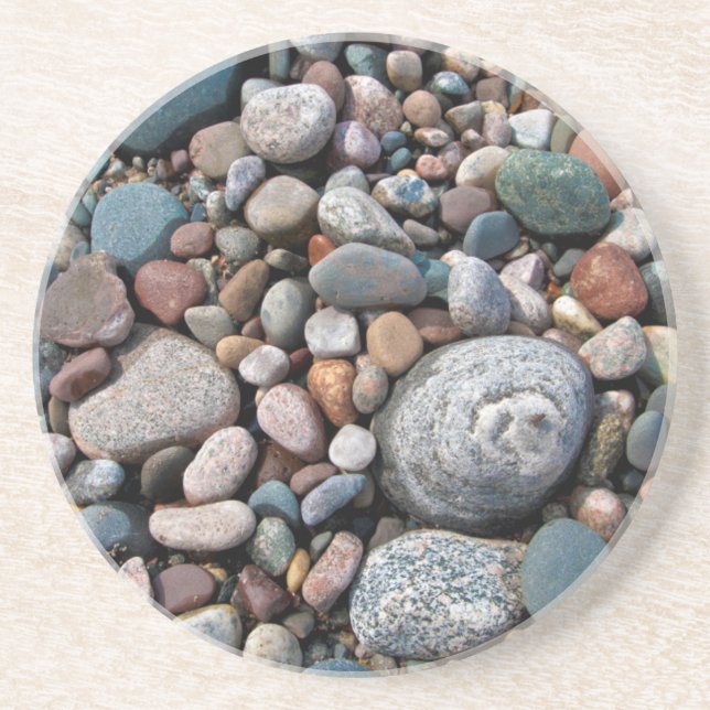 Posavasos Estados Unidos, Michigan. Piedras Pulidas En La Co (Frente)
