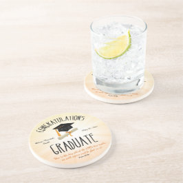 Posavasos Estallido de oro de graduación religiosa con gorro