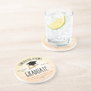 Posavasos Estallido de oro de graduación religiosa con gorro