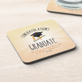Posavasos Estallido de oro de graduación religiosa con gorro