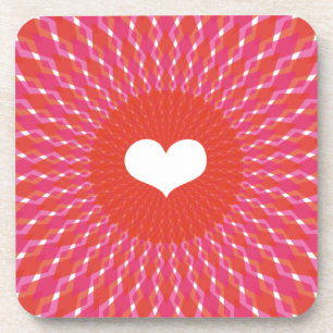Posavasos Estallido del corazón de la tarjeta del día de San