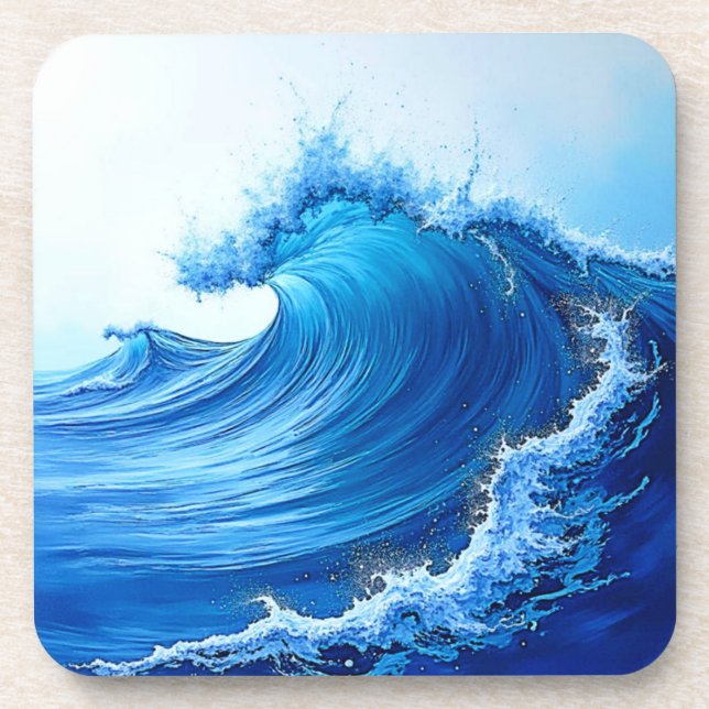 Posavasos Estallidos de onda azul Serene (Frente)