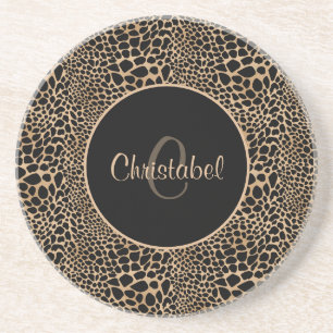 Posavasos Estampado Animal Manchas de Leopardo Negro y Marró