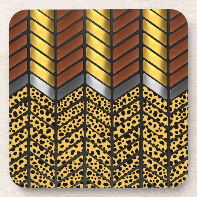 Posavasos Estampado Animal Moderno de Cebra en Zigzag (Frente)