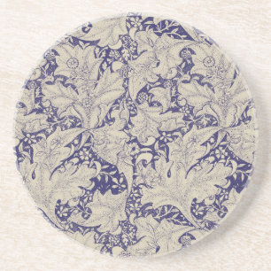 Posavasos Estampado de Alhelí de William Morris Azul Antiguo