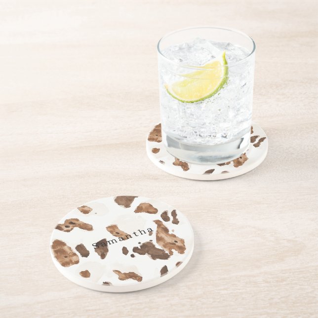 Posavasos Estampado de animal marrón chocolate (Lado)