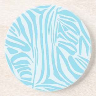 Posavasos Estampado de cebra azul y blanco en negrita