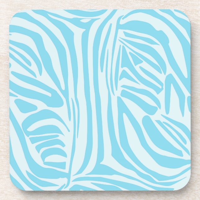 Posavasos Estampado de cebra azul y blanco en negrita (Frente)