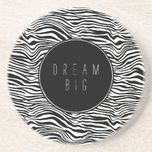 Posavasos Estampado de cebra en blanco y negro