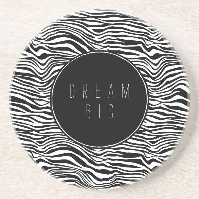 Posavasos Estampado de cebra en blanco y negro (Frente)