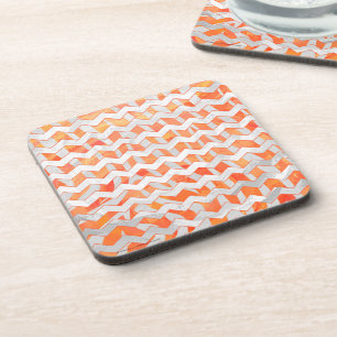 Posavasos Estampado de cebra naranja y blanco