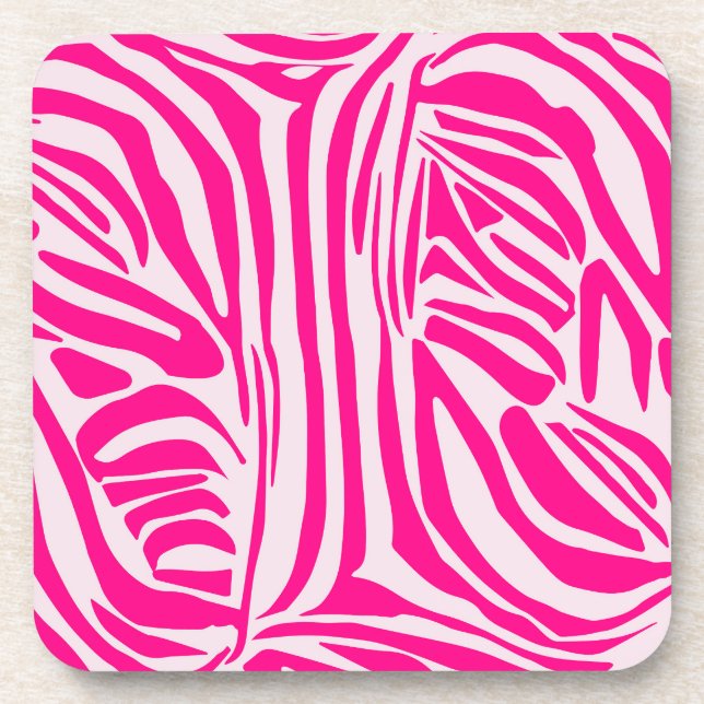 Posavasos Estampado de cebra rosa (Frente)