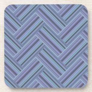 Posavasos Estampado de doble trama de rayas azul-grises