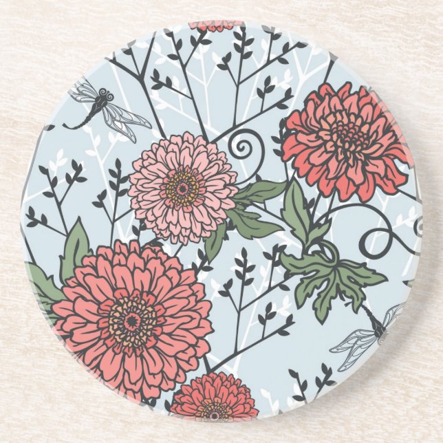 Posavasos Estampado de flores 3 (Frente)