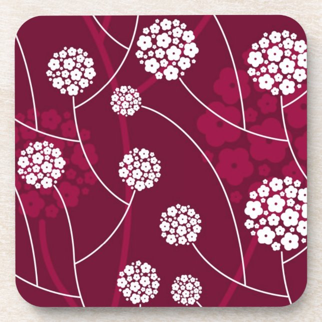 Posavasos Estampado de flores abstracto (Frente)