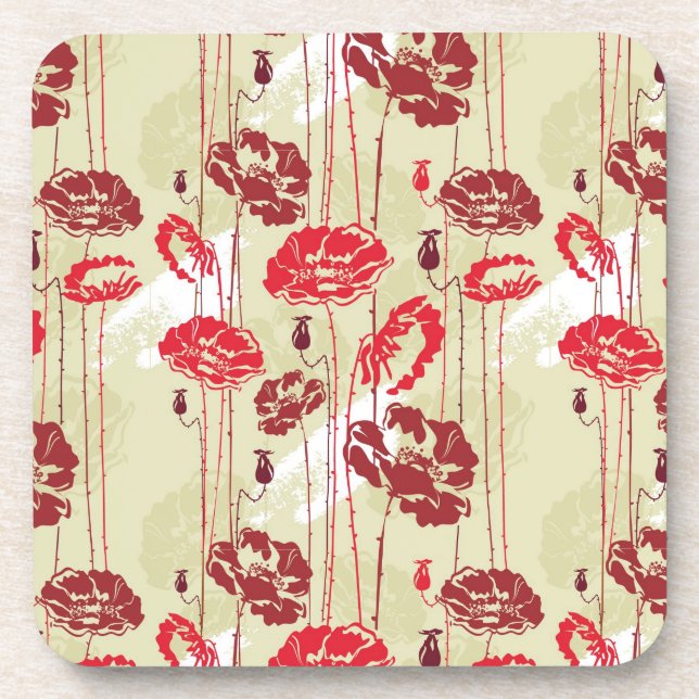 Posavasos Estampado de flores abstracto 2 de la elegancia (Frente)