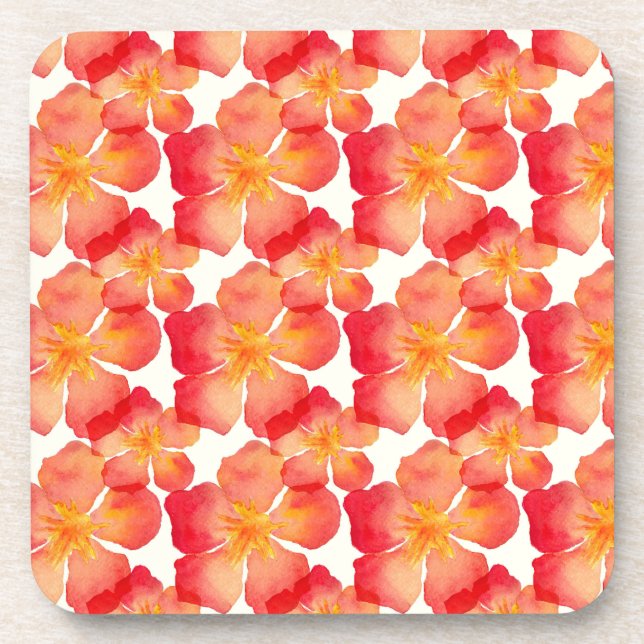 Posavasos Estampado de flores anaranjado del Oleander (Frente)