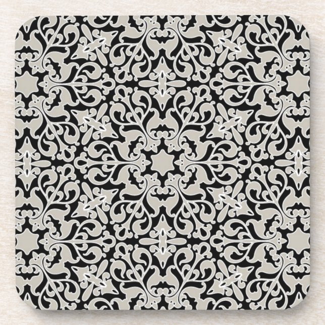 Posavasos Estampado de flores árabe (Frente)