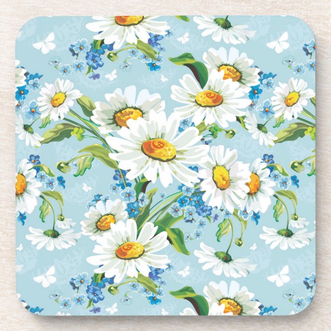 Posavasos Estampado de flores brillante hermoso elegante 2 (Frente)