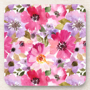 Posavasos Estampado de flores de la acuarela del verano