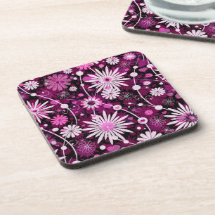 Posavasos Estampado de flores de la tarjeta del día de San