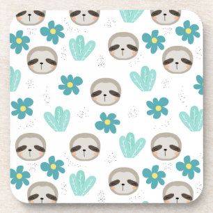 Posavasos Estampado de flores dulce de la pereza