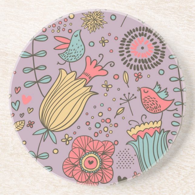 Posavasos Estampado de flores elegante con las flores (Frente)