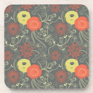 Posavasos Estampado de flores retro