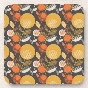 Posavasos Estampado de flores retro clásico