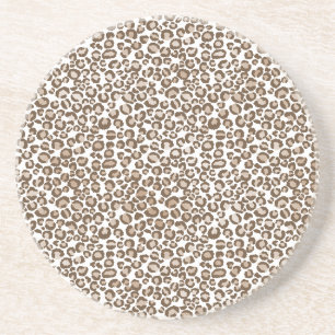 Posavasos Estampado de leopardo marrón