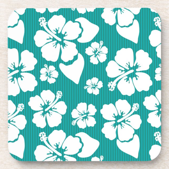 Posavasos Estampado de plores hawaiano del hibisco (Frente)