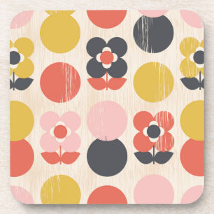 Posavasos Estampado de plores moderno de los mediados de