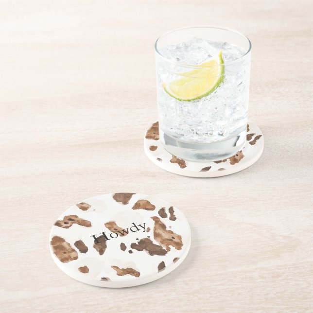Posavasos Estampado de Vaca Crema Marrón Chocolate (Lado)