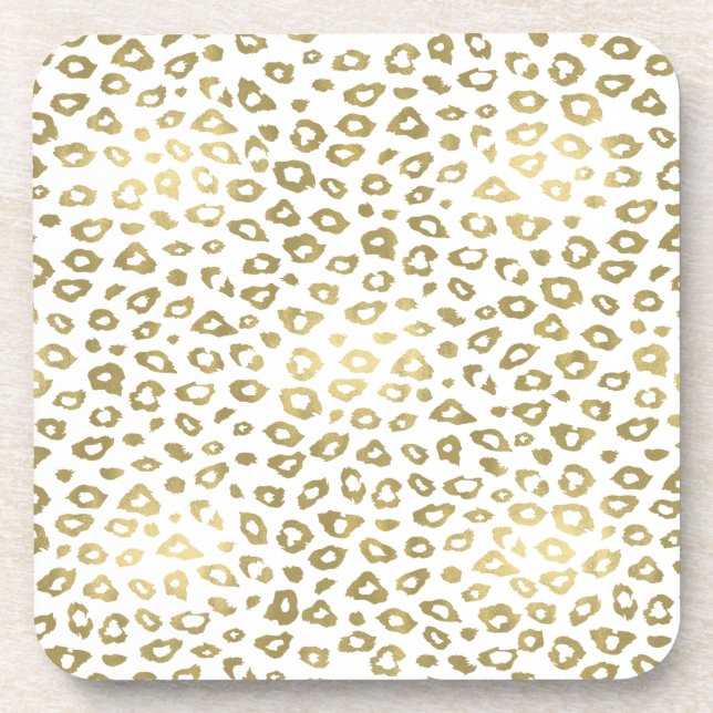 Posavasos Estampado leopardo blanco de Ombre del oro (Frente)