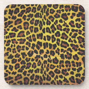 Posavasos Estampado marrón y amarillo de leopardo