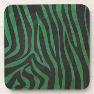 Posavasos Estampado Verde y Negro de Cebra