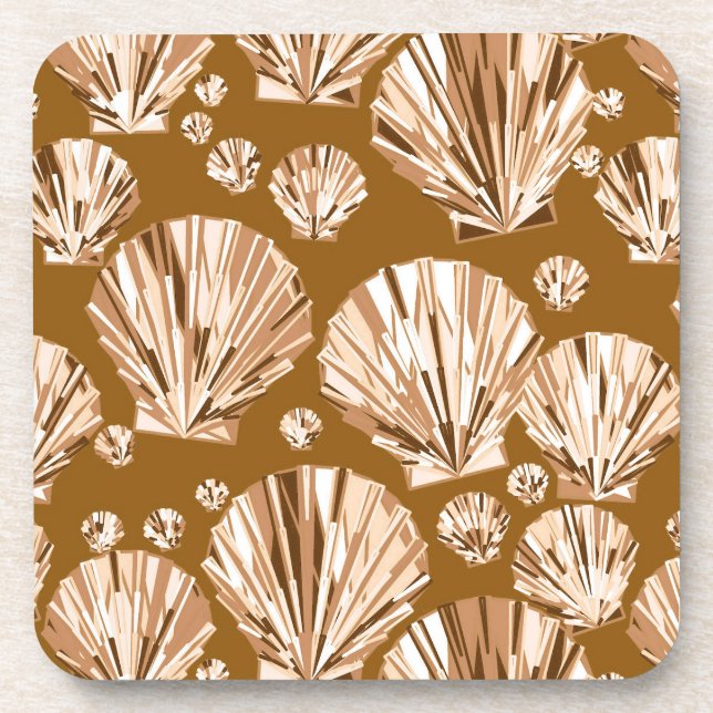 Posavasos Estanques de chocolate marrón y beige (Frente)