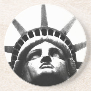 Posavasos Estatua blanca y negra de la libertad