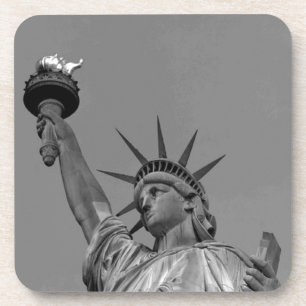 Posavasos Estatua blanca y negra de la libertad de Nueva Yor
